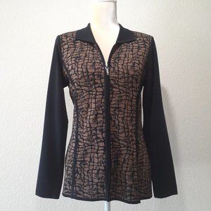 Misook Zip Front Knit Top